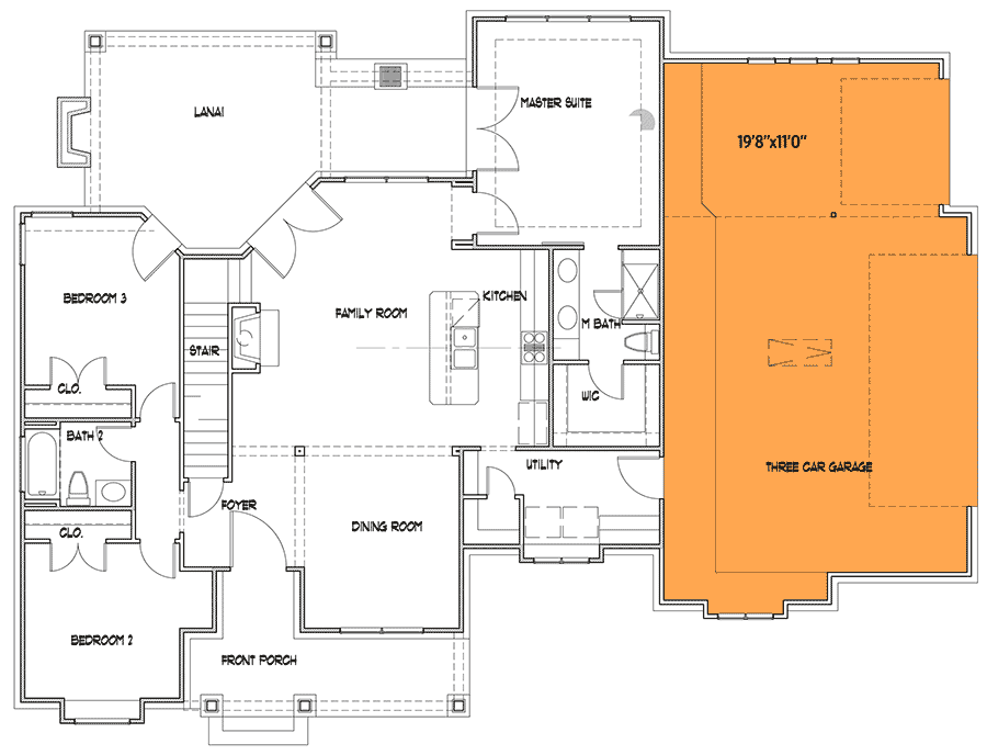 Plan 16909WG:  Modern Farmhouse Plan with Two Bonus Rooms - 1486 Sq Ft - Floor Plan - Optional 3-Car Garage - Cottage, Country, Craftsman, Farmhouse, Modern Farmhouse