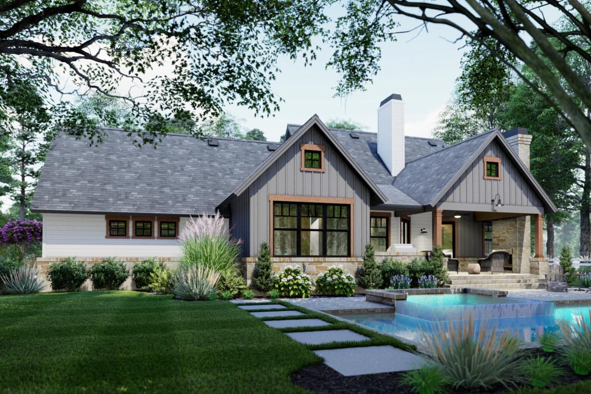Plan 16909WG:  Modern Farmhouse Plan with Two Bonus Rooms - 1486 Sq Ft - Image #7 - Cottage, Country, Craftsman, Farmhouse, Modern Farmhouse