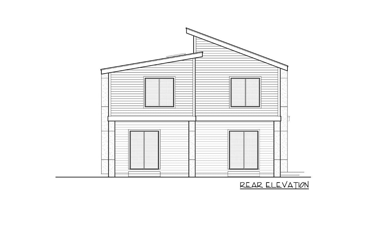 Plan 666064RAF: Contemporary 2-Family House Plan with a Drive-Under Garage - Image #7 - Modern, Northwest