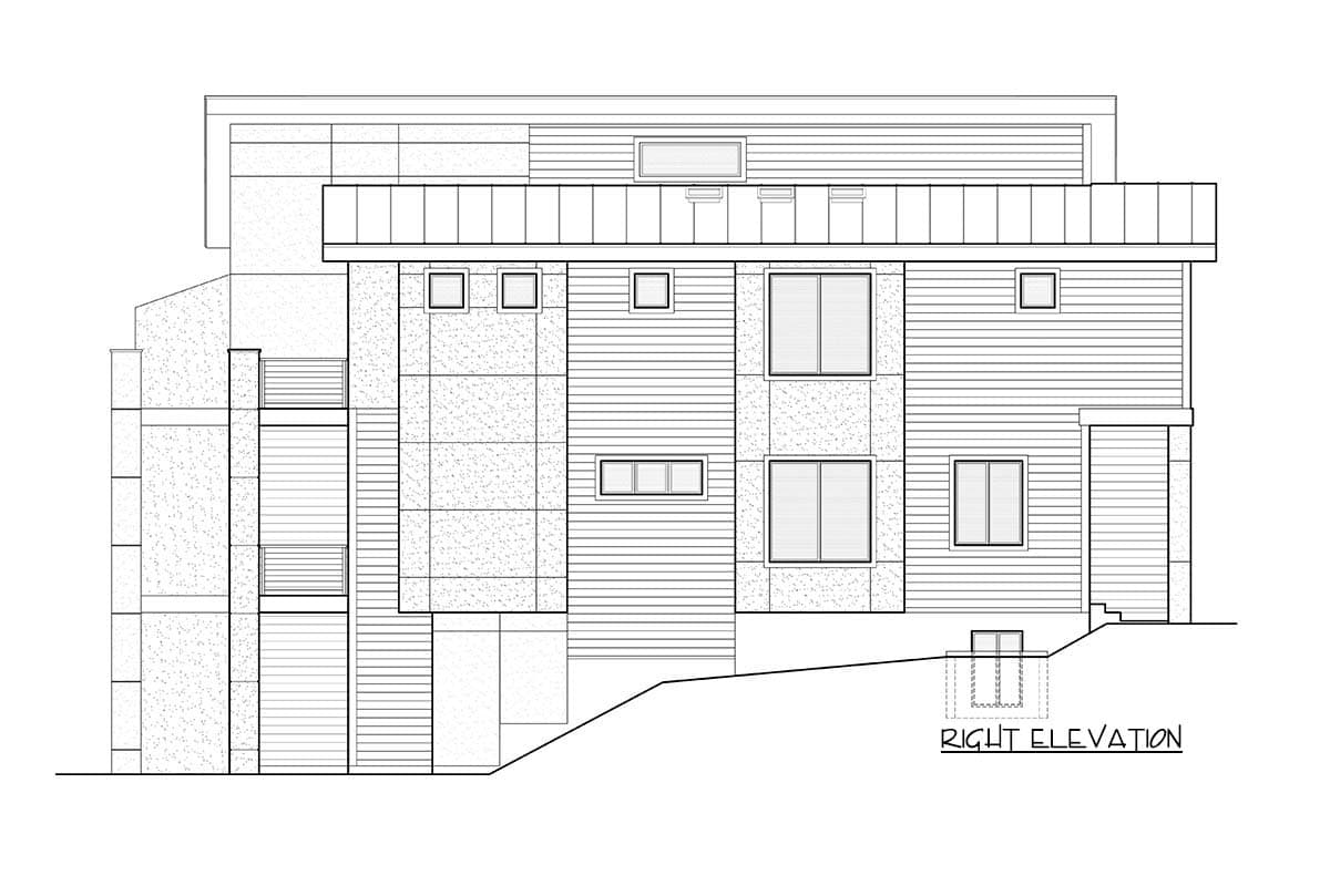Plan 666064RAF: Contemporary 2-Family House Plan with a Drive-Under Garage - Image #8 - Modern, Northwest