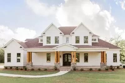 Two-Story New American House Plan with Room Over Garage