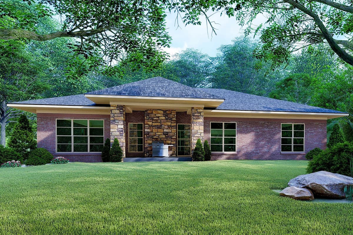 Plan 70626MK: One-Story Modern Prairie-Style House Plan - 1649 Sq Ft - Image #12 - Contemporary, Mid Century Modern, Prairie, Ranch