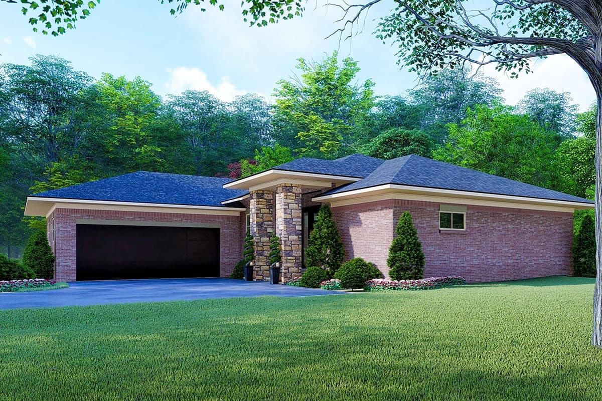 Plan 70626MK: One-Story Modern Prairie-Style House Plan - 1649 Sq Ft - Image #14 - Contemporary, Mid Century Modern, Prairie, Ranch