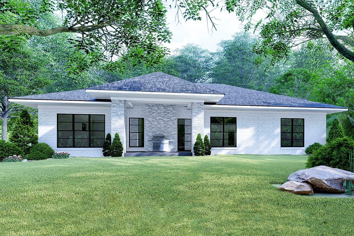 Plan 70626MK: One-Story Modern Prairie-Style House Plan - 1649 Sq Ft - Image #11 - Contemporary, Mid Century Modern, Prairie, Ranch