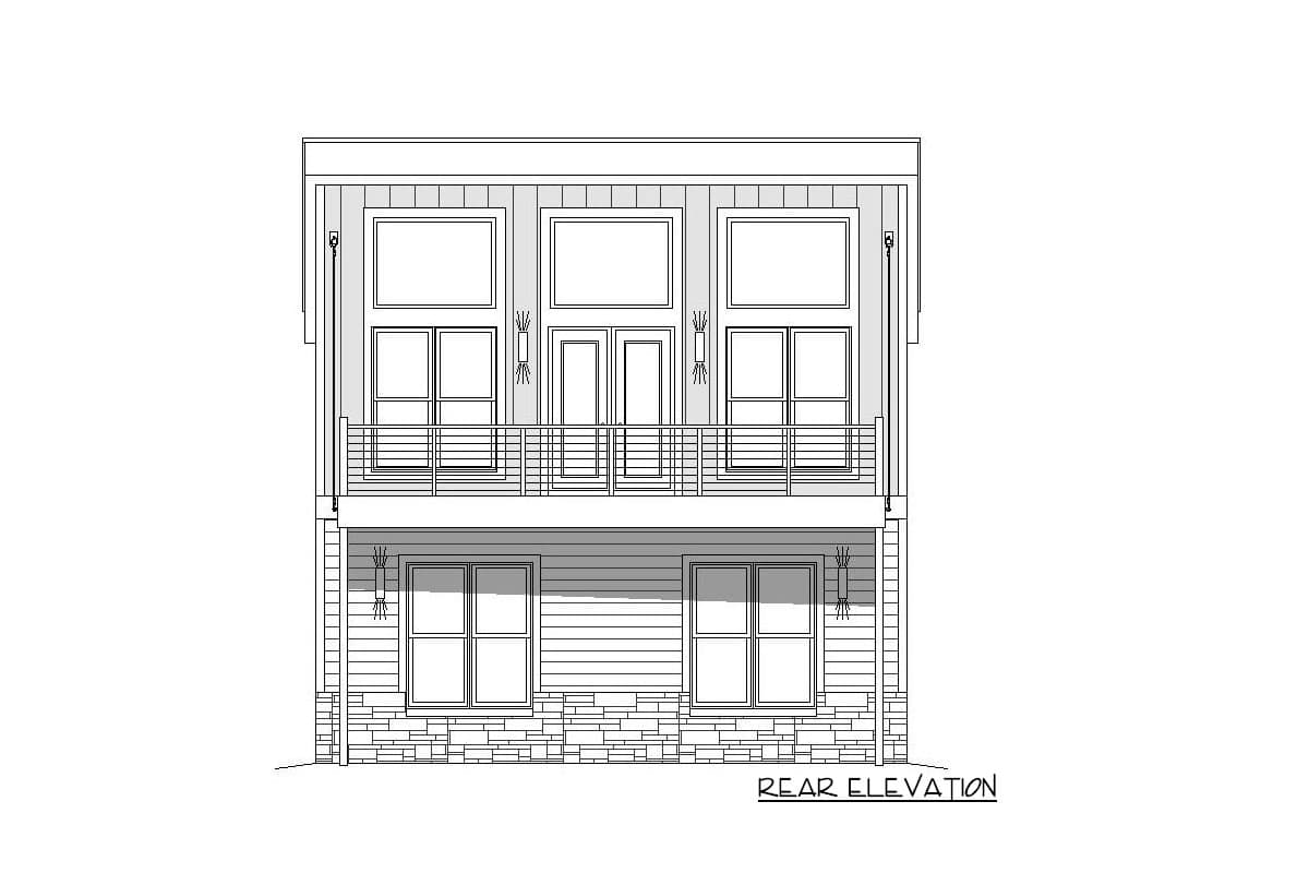 Plan 68591VR: 825 Square Foot Contemporary House Plan with Balcony - Image #6 - Carriage, Contemporary, Mid Century Modern, Modern