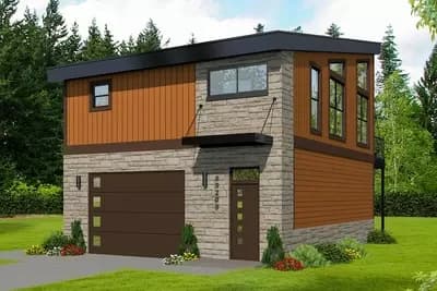 825 Square Foot Contemporary House Plan with Balcony
