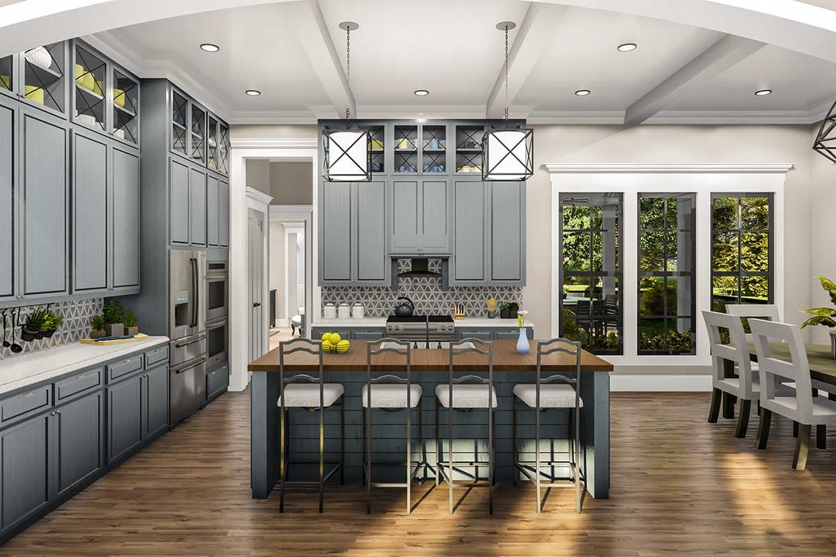 Plan 62152V: Southern Cottage House Plan with Outdoor Living Room with Fireplace - 1927  Sq Ft - Image #8 - Country, Southern, Southern Traditional