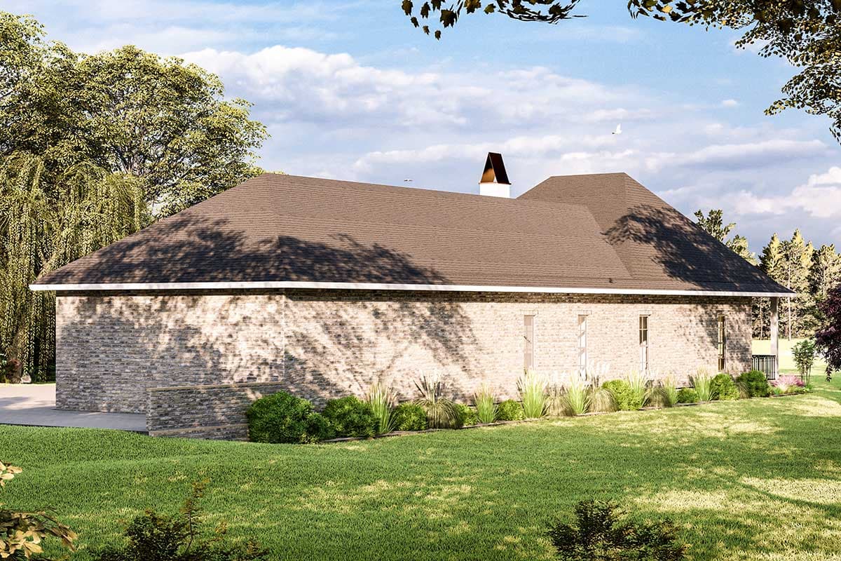 Plan 62152V: Southern Cottage House Plan with Outdoor Living Room with Fireplace - 1927  Sq Ft - Image #4 - Country, Southern, Southern Traditional