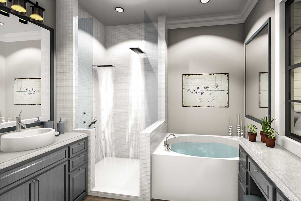 Plan 62152V: Southern Cottage House Plan with Outdoor Living Room with Fireplace - 1927  Sq Ft - Image #16 - Country, Southern, Southern Traditional