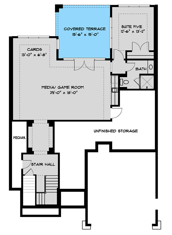 Plan 93115EL: Contemporary Craftsman House Plan with Main-Floor Master - Floor Plan - Optional Lower Level - Contemporary, Craftsman, Northwest, Transitional