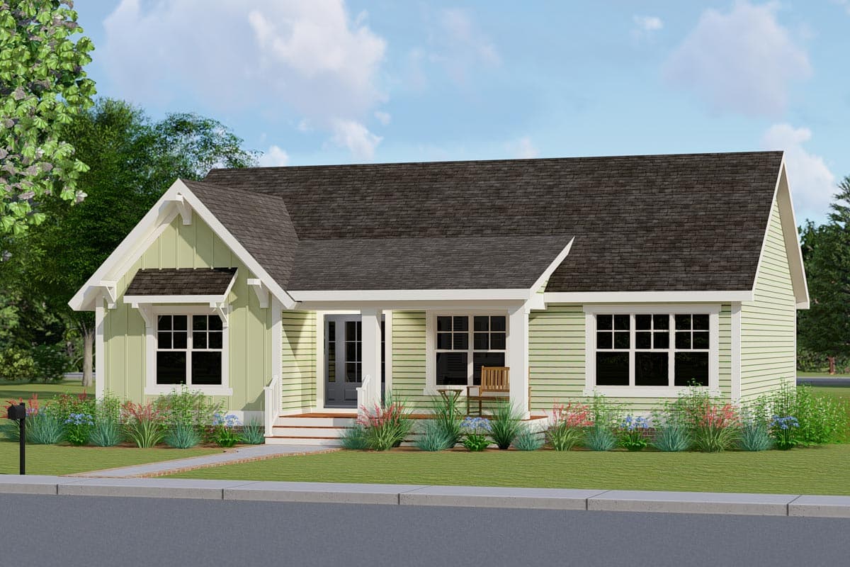 Plan 500061VV: Darling Cottage Plan with Optional Lower Level - 1404 Sq Ft - Image #4 - Cottage, Country, Ranch, Traditional