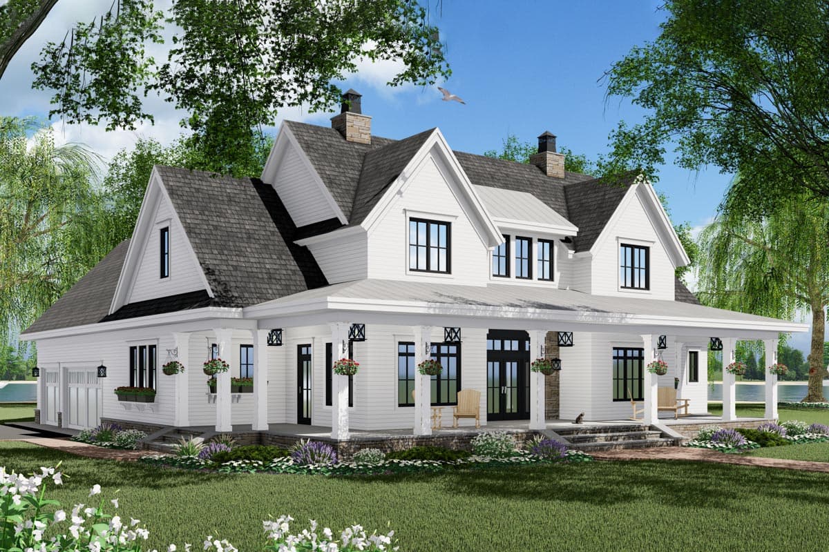 Plan 14680RK: 3-Bed Modern Farmhouse Plan with French Door Greeting - Image #7 - Country, Farmhouse, Modern Farmhouse, New American, Traditional