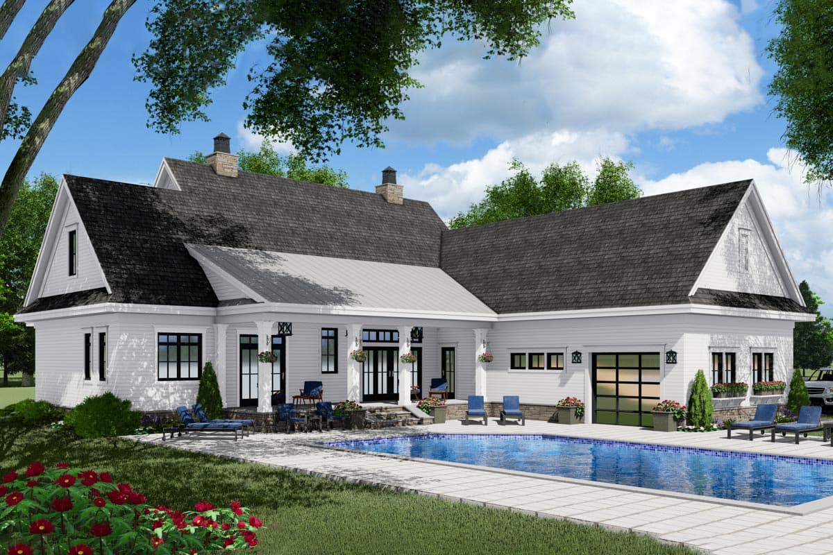 Plan 14680RK: 3-Bed Modern Farmhouse Plan with French Door Greeting - Image #10 - Country, Farmhouse, Modern Farmhouse, New American, Traditional