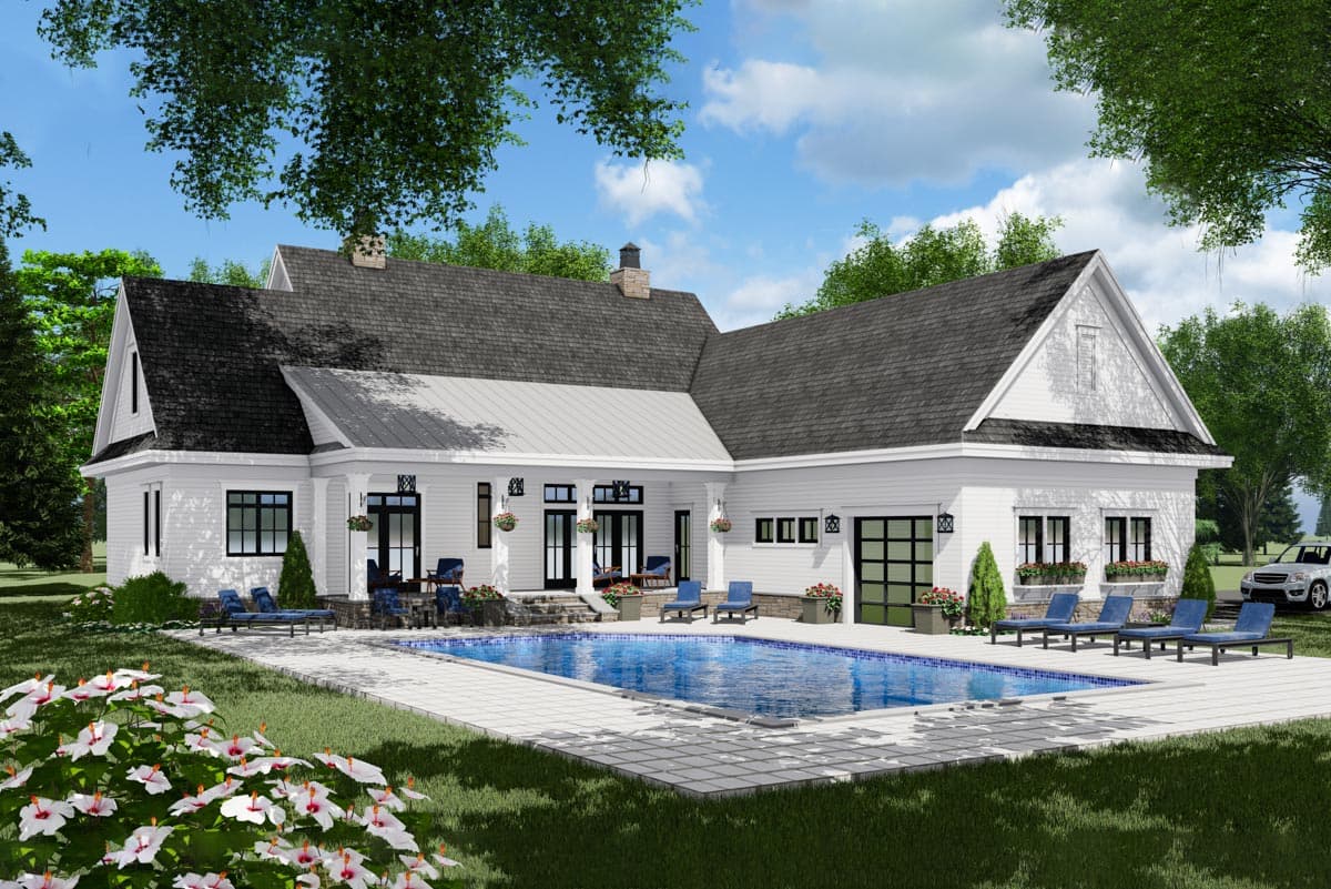 Plan 14680RK: 3-Bed Modern Farmhouse Plan with French Door Greeting - Image #11 - Country, Farmhouse, Modern Farmhouse, New American, Traditional