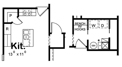 Plan 42593DB: One-Story House Plan for the Narrow Lot - Floor Plan - Optional Layout - Traditional