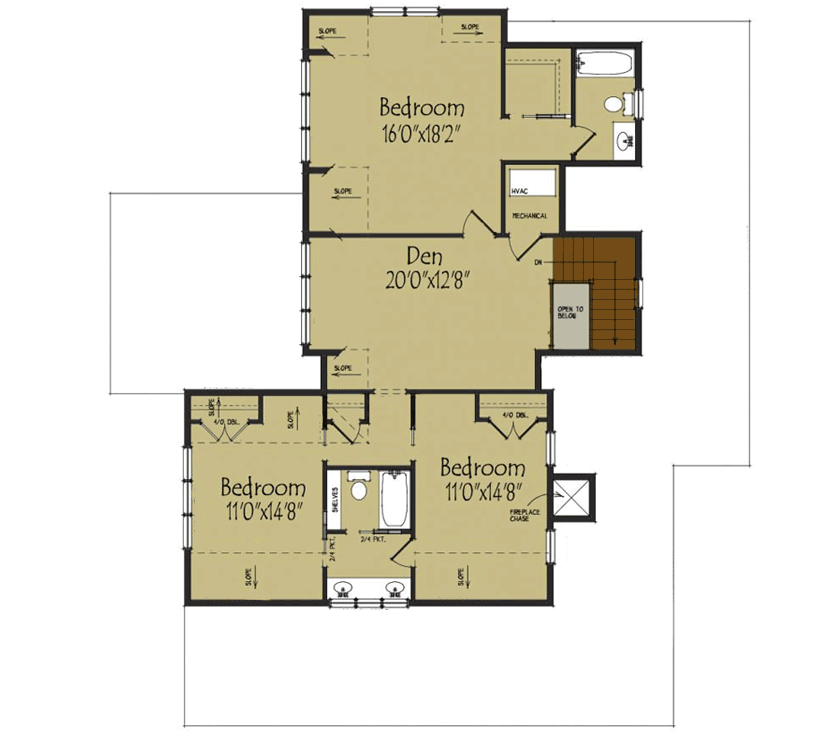 Plan 92385MX: Modern Farmhouse Under 3200 Square Feet with Partial Wraparound Porch - Floor Plan - 2nd Floor - Country, Farmhouse, Modern Farmhouse, New American