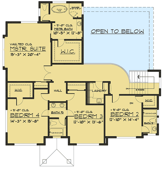 Plan 666067RAF: Classy Northwest Craftsman Home Plan with Lower Level Garage - Floor Plan - 2nd Floor - Contemporary, Northwest, Prairie