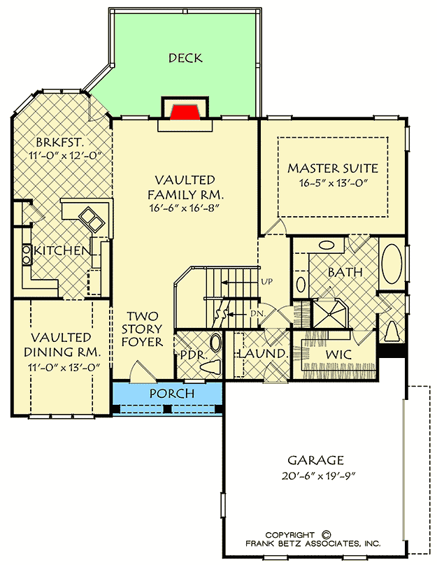Plan 710209BTZ: Classic House Plan with 2-Story Foyer - Floor Plan - Main Level - Southern, Traditional