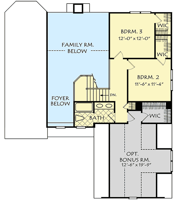 Plan 710209BTZ: Classic House Plan with 2-Story Foyer - Floor Plan - 2nd Floor - Southern, Traditional