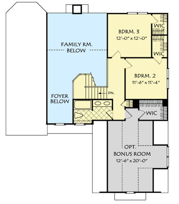 Plan 710211BTZ: Traditional House Plan with Steep Gables - Floor Plan - 2nd Floor - Traditional