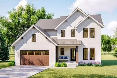 Inviting Modern Farmhouse Plan with Upstairs Master Suite - 1977 Sq Ft