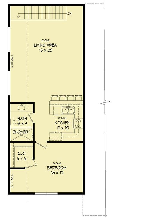 Plan 68599VR: RV Garage with Living Space a Plus - Floor Plan - 2nd Floor