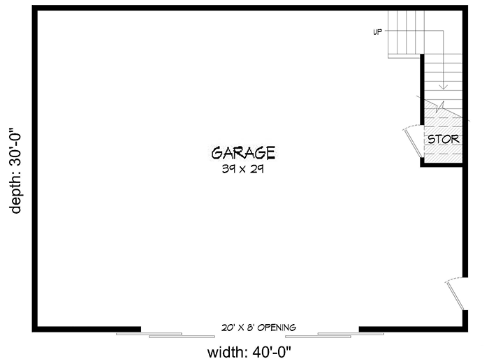 Plan 68601VR: Expanded Barn-Style Garage With Loft - Floor Plan - Main Level - Carriage, Country, Rustic