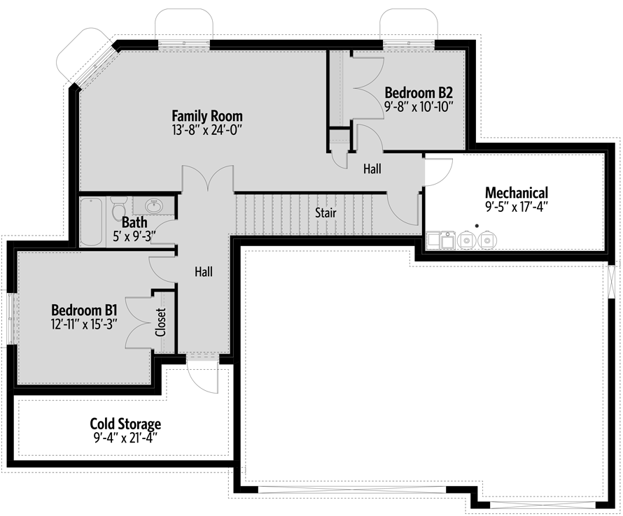 Plan 61330UT: Two-Story Modern Farmhouse Plan with Optional Lower Level - Floor Plan - Optional Lower Level - Country, Farmhouse, Modern Farmhouse, New American
