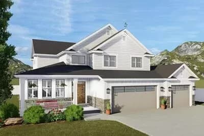Two-Story Modern Farmhouse Plan with Optional Lower Level