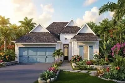 One-Story Acadian-Style House Plan with Split Bedrooms