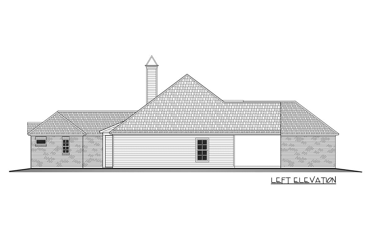 Plan 860026MCD: One-Level House Plan with Split Bedrooms - Image #4 - Acadian, French Country, Louisiana-Style, Southern