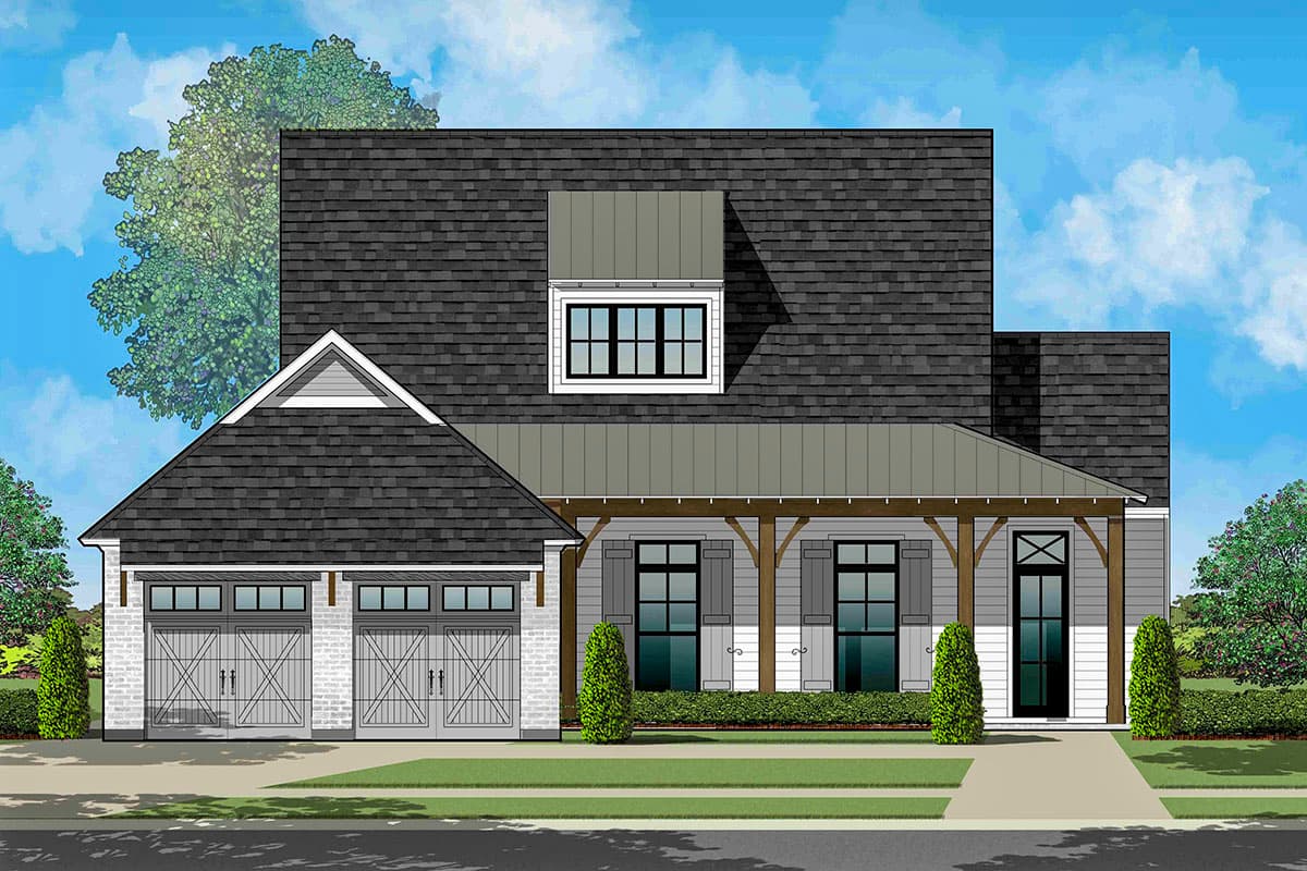 Plan 860029MCD: One-Level House Plan with Cathedral Ceilings in Living Room - Image #15 - Acadian, Coastal, Country, Farmhouse, Louisiana-Style, Modern Farmhouse, New American, Southern