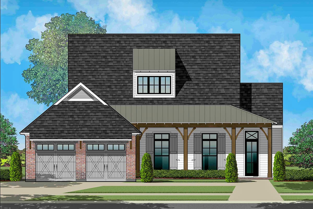 Plan 860029MCD: One-Level House Plan with Cathedral Ceilings in Living Room - Image #16 - Acadian, Coastal, Country, Farmhouse, Louisiana-Style, Modern Farmhouse, New American, Southern