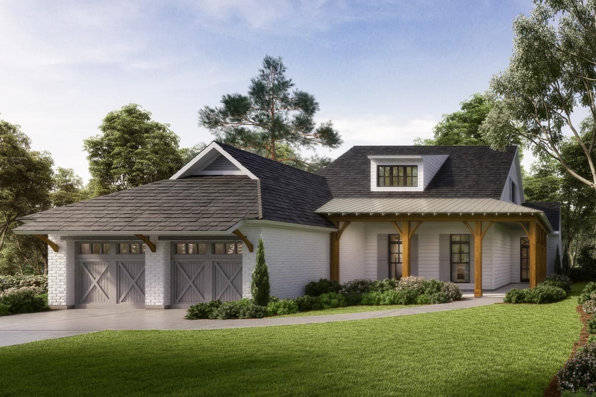 Plan 860029MCD: One-Level House Plan with Cathedral Ceilings in Living Room - Image #14 - Acadian, Coastal, Country, Farmhouse, Louisiana-Style, Modern Farmhouse, New American, Southern