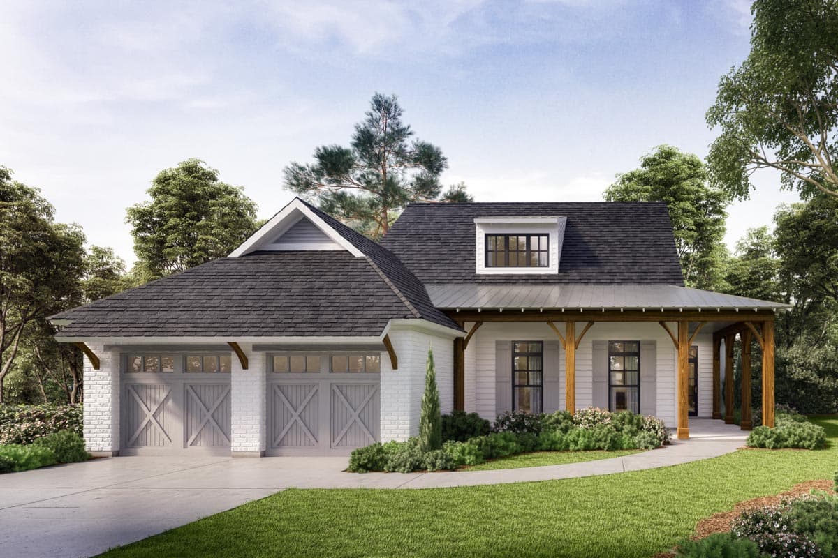 Plan 860029MCD: One-Level House Plan with Cathedral Ceilings in Living Room - Image #13 - Acadian, Coastal, Country, Farmhouse, Louisiana-Style, Modern Farmhouse, New American, Southern