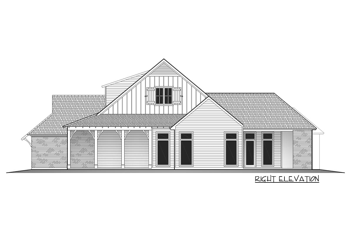 Plan 860029MCD: One-Level House Plan with Cathedral Ceilings in Living Room - Image #19 - Acadian, Coastal, Country, Farmhouse, Louisiana-Style, Modern Farmhouse, New American, Southern
