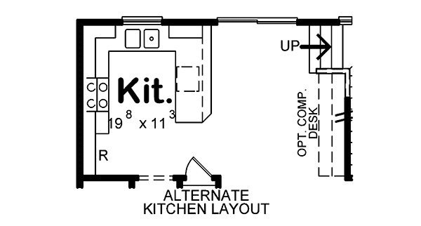 Plan 42598DB: Budget-Friendly 2-Story Craftsman Home Plan with Options - Floor Plan - Optional Kitchen Layout - Craftsman, Northwest