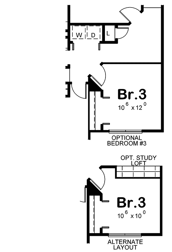 Plan 42598DB: Budget-Friendly 2-Story Craftsman Home Plan with Options - Floor Plan - Optional Second Level Layout - Craftsman, Northwest