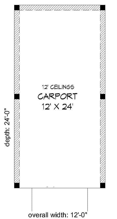 Plan 68603VR: RV Carport - Floor Plan - Main Level