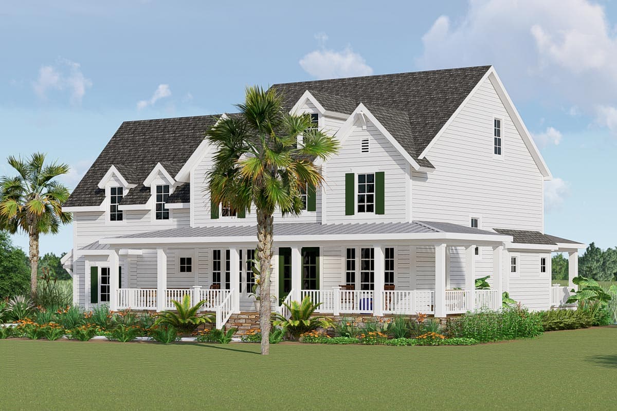 Plan 500062VV: Two-Story Farmhouse Plan Screened Porch and Attic Expansion - 3208 Sq Ft - Image #6 - Country, Farmhouse, Traditional