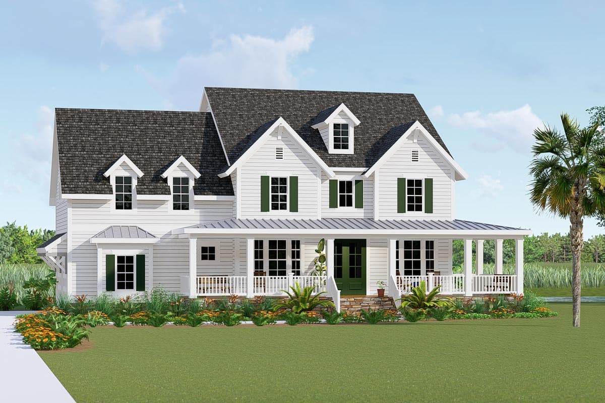 Plan 500062VV: Two-Story Farmhouse Plan Screened Porch and Attic Expansion - 3208 Sq Ft - Image #7 - Country, Farmhouse, Traditional