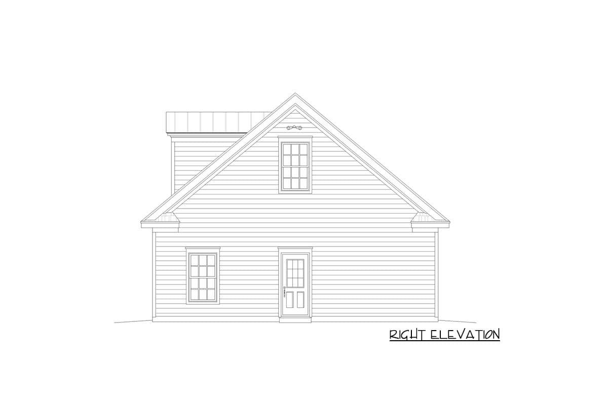 Plan 68604VR: 4-Car Garage Plan with Loft Above - 1075 Sq Ft Garage and 914 Sq Ft Loft - Image #5 - Carriage, Country, Traditional