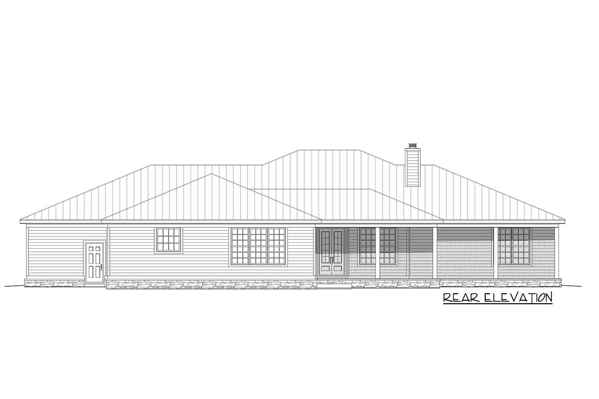 Plan 68607VR: 4-Bed Ranch Home Plan with Open-Concept Living - Image #4