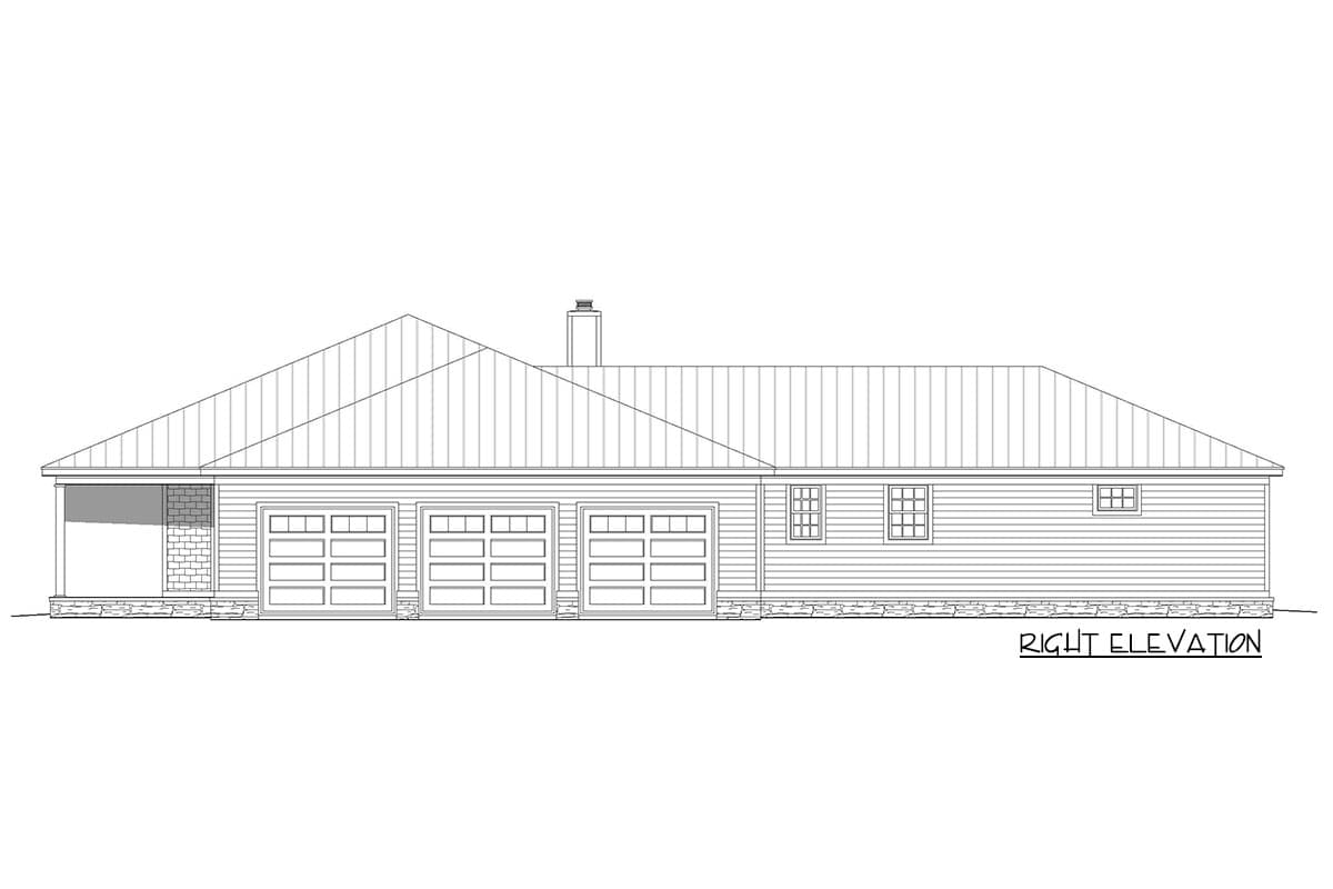 Plan 68607VR: 4-Bed Ranch Home Plan with Open-Concept Living - Image #5