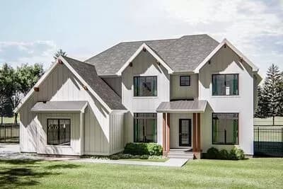 5-Bed New American House Plan with Upstairs Bedrooms