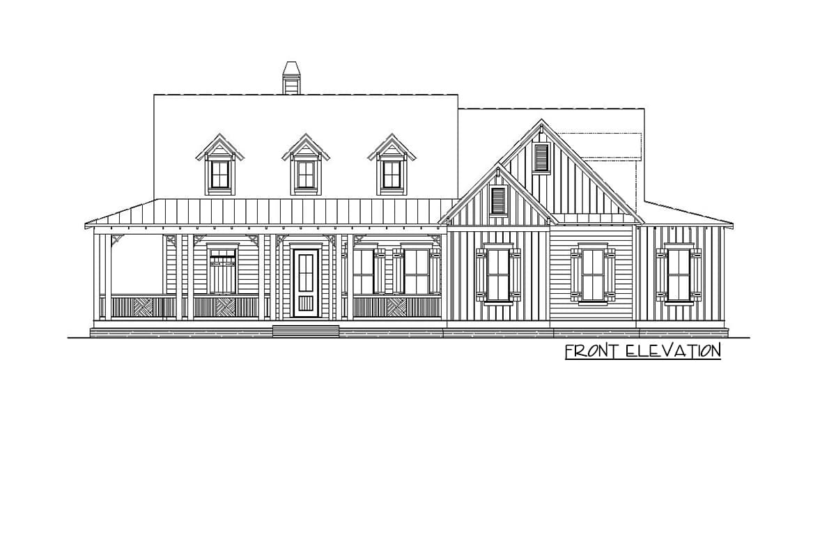 Plan 25673GE: Country Home Plan with Wraparound Porch and Bonus Room - Image #12 - Country, Farmhouse, Southern