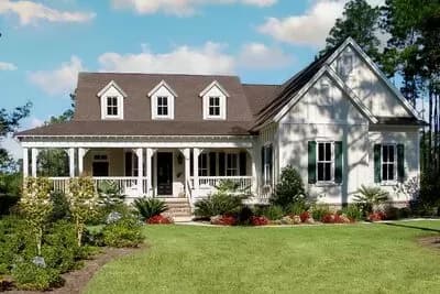 Country Home Plan with Wraparound Porch and Bonus Room