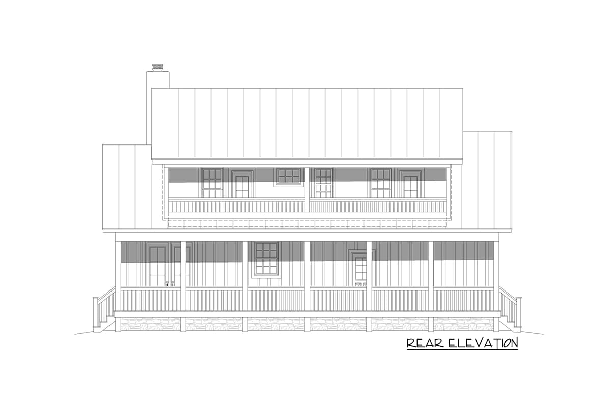 Plan 68609VR: Two-Story Country Home Plan with Plenty of Outdoor Living Space - Image #7 - Country, Southern, Traditional
