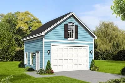 Detached 2-Car Garage with Storage Loft