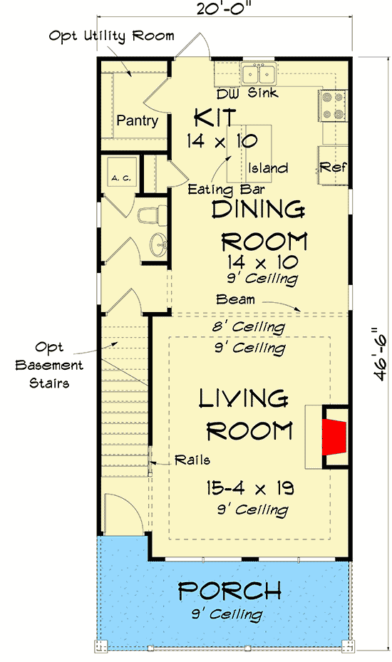 Plan 52292WM: Two-Story Cottage with Second-Level Sleeping Rooms - Floor Plan - Main Level - Cottage, Country, Traditional